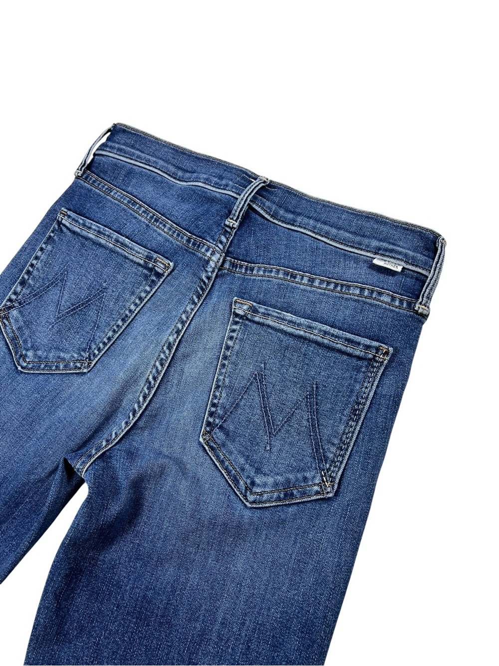 MOTHER The Outsider Sneak Blue Denim Mid-Rise Flare Jeans Size 26 EUC - Picture 9 of 14